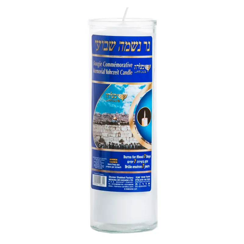 נר נשמה שבועי בכוס זכוכית
