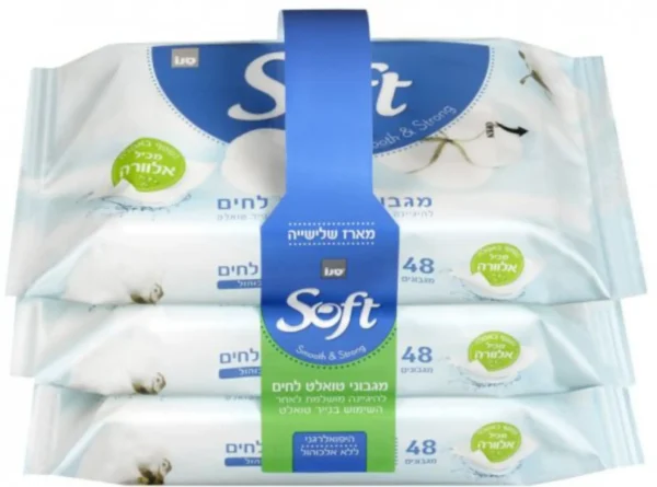 סנו סופט 3 יח' מגבוני ם נשטפים באסלה