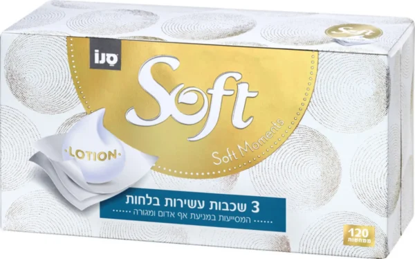 סנו סופט ממחטות נייר עשירות בלחות