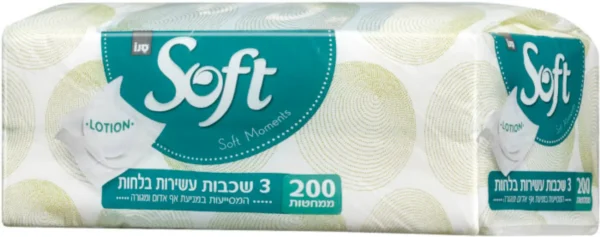 ממחטות נייר 3 שכבות עשירות בלחות סנו סופט