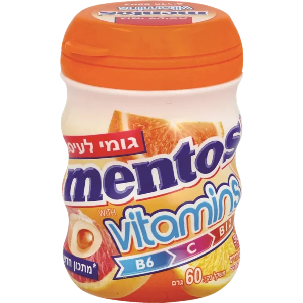 מסטיק מנטוס ללא סוכר בתוספת ויטמינים