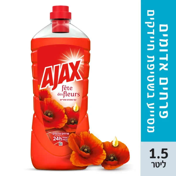 אג'קס רצפה אדום 1.5 ליטר