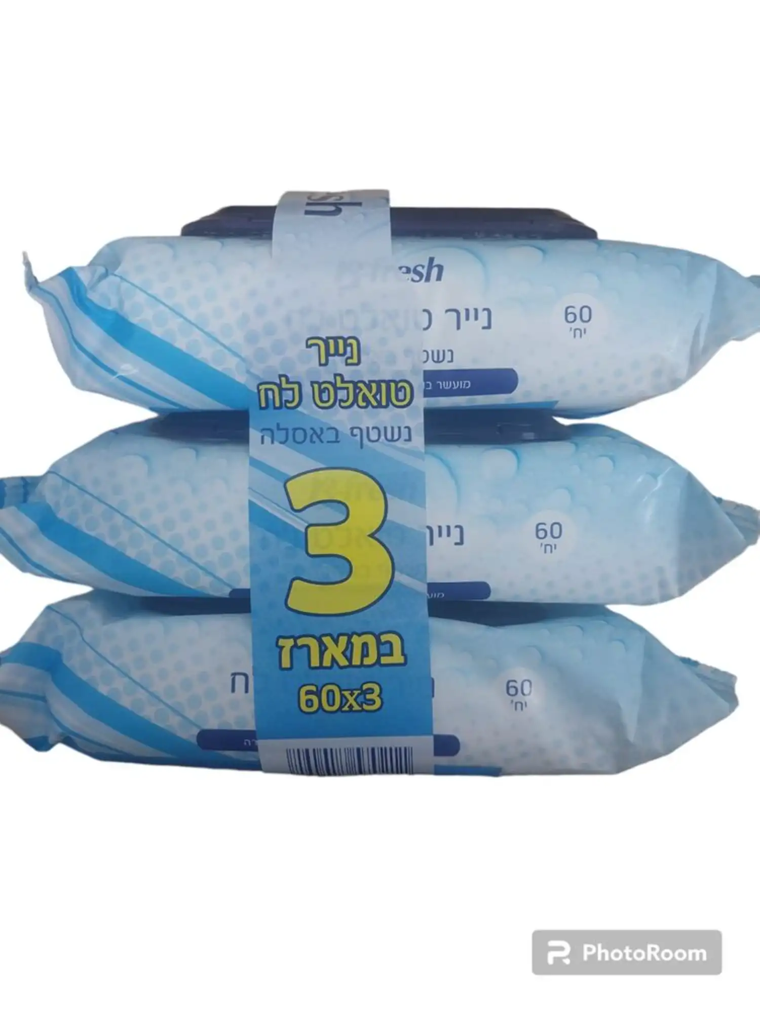 מגבונים לחים נשטפים באסלה עם דיספנסר בי פרש מארז 3
