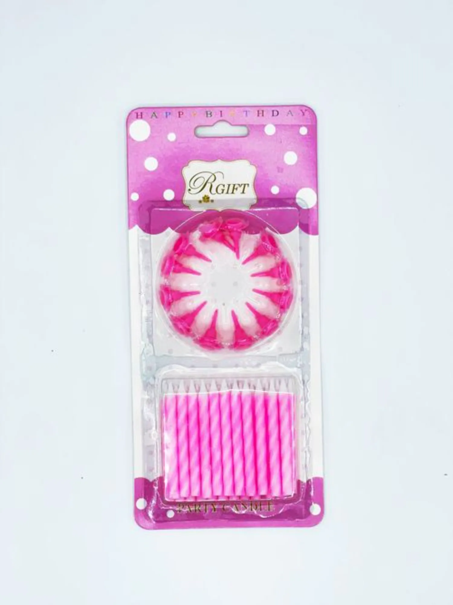מארז 24 נרות יום הולדת ורוד