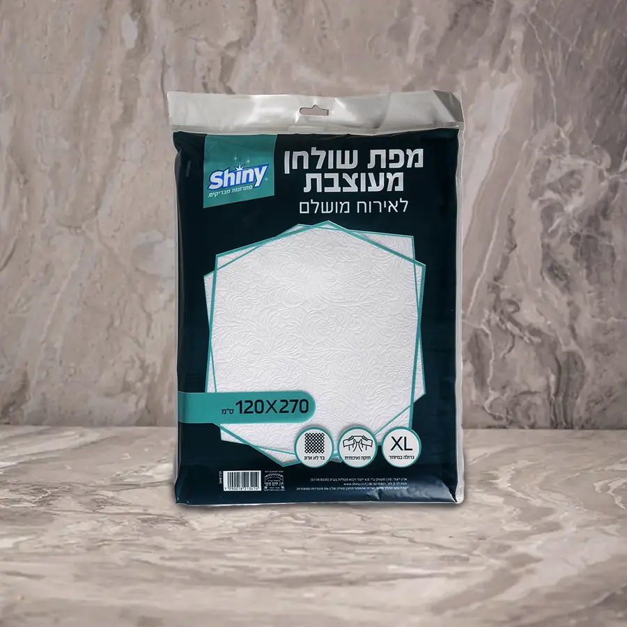 מפה חד פעמית מהודרת מוטבעת לבנה