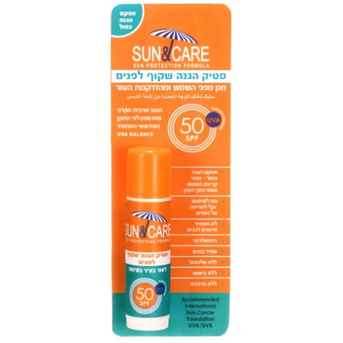 קרם הגנה סטיק שקוף לפנים 50 SPF סאן אנד קר