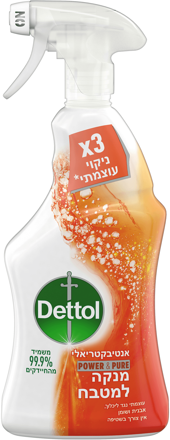 תרסיס ניקוי וחיטוי למטבח ללא אקונומיקה דטול