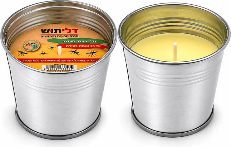 נר דוחה יתושים בדלי פח