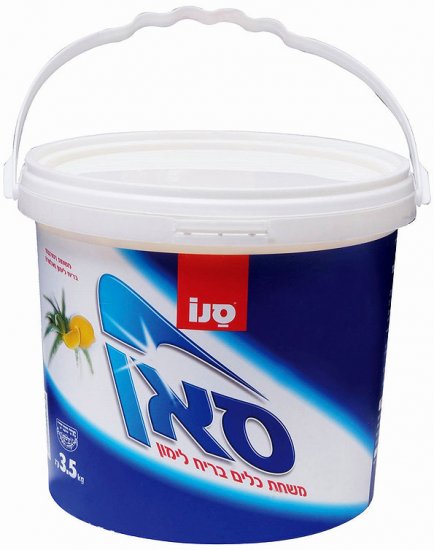 משחה לניקוי כלים בדלי בניחוח לימון סנו 3.5 ק"ג